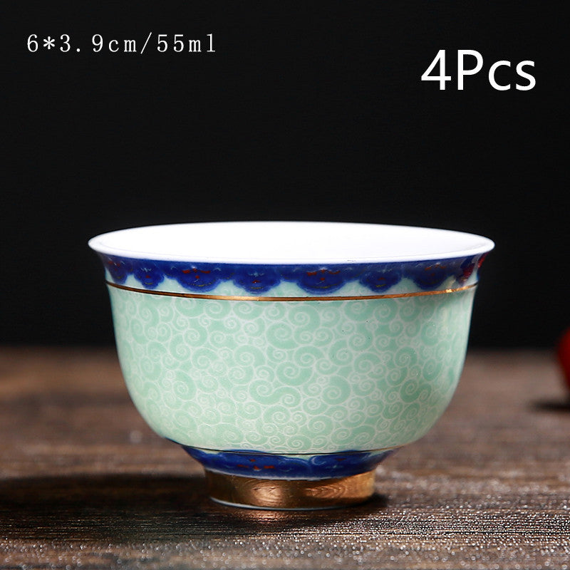 Vintage Chinese Ceramic Cup Coaster Tea Set