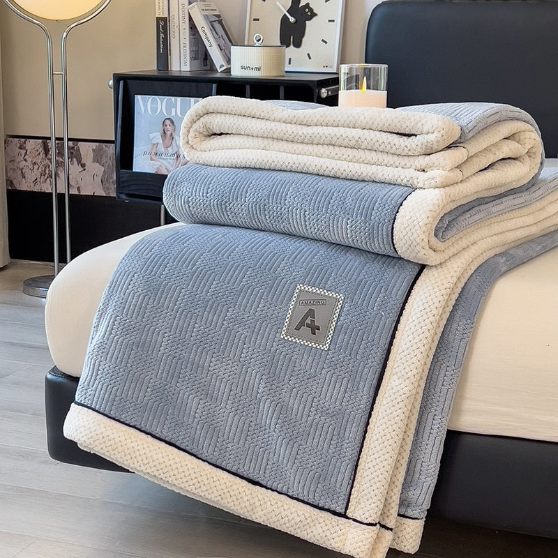 Maternal And Child Grade Knitted Blanket Milk Velvet Blanket Coral Fleece Air-conditioning Blanket
