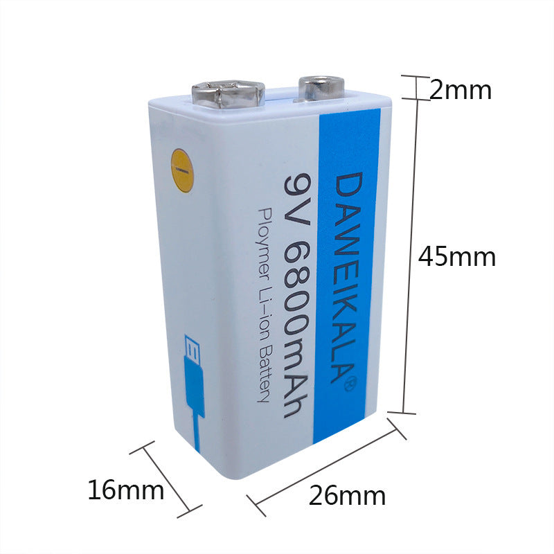 9V Multimeter Rechargeable Lithium-ion Battery