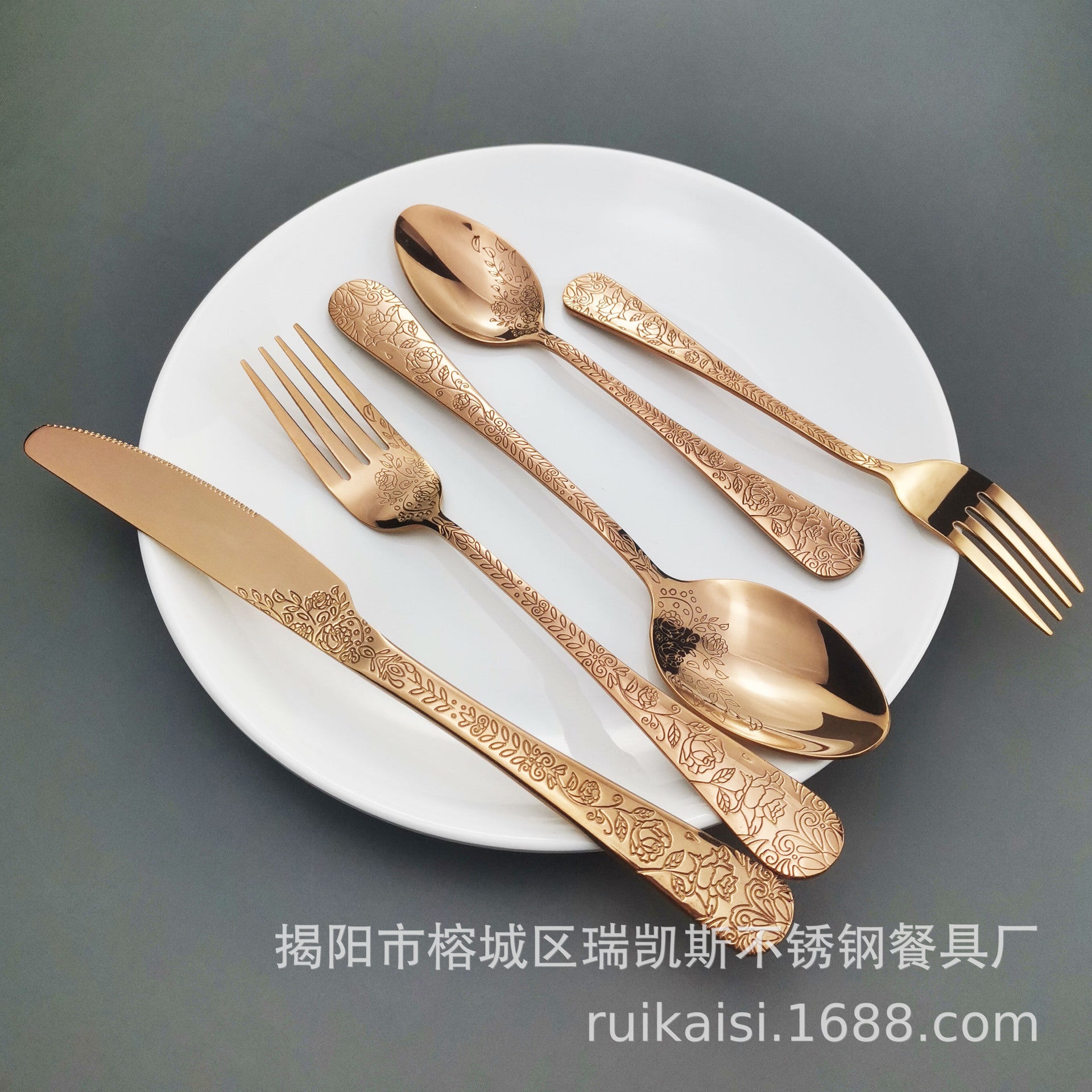 Stainless Steel Tableware Western Knives Dessert Spoon Fork Five-piece Set