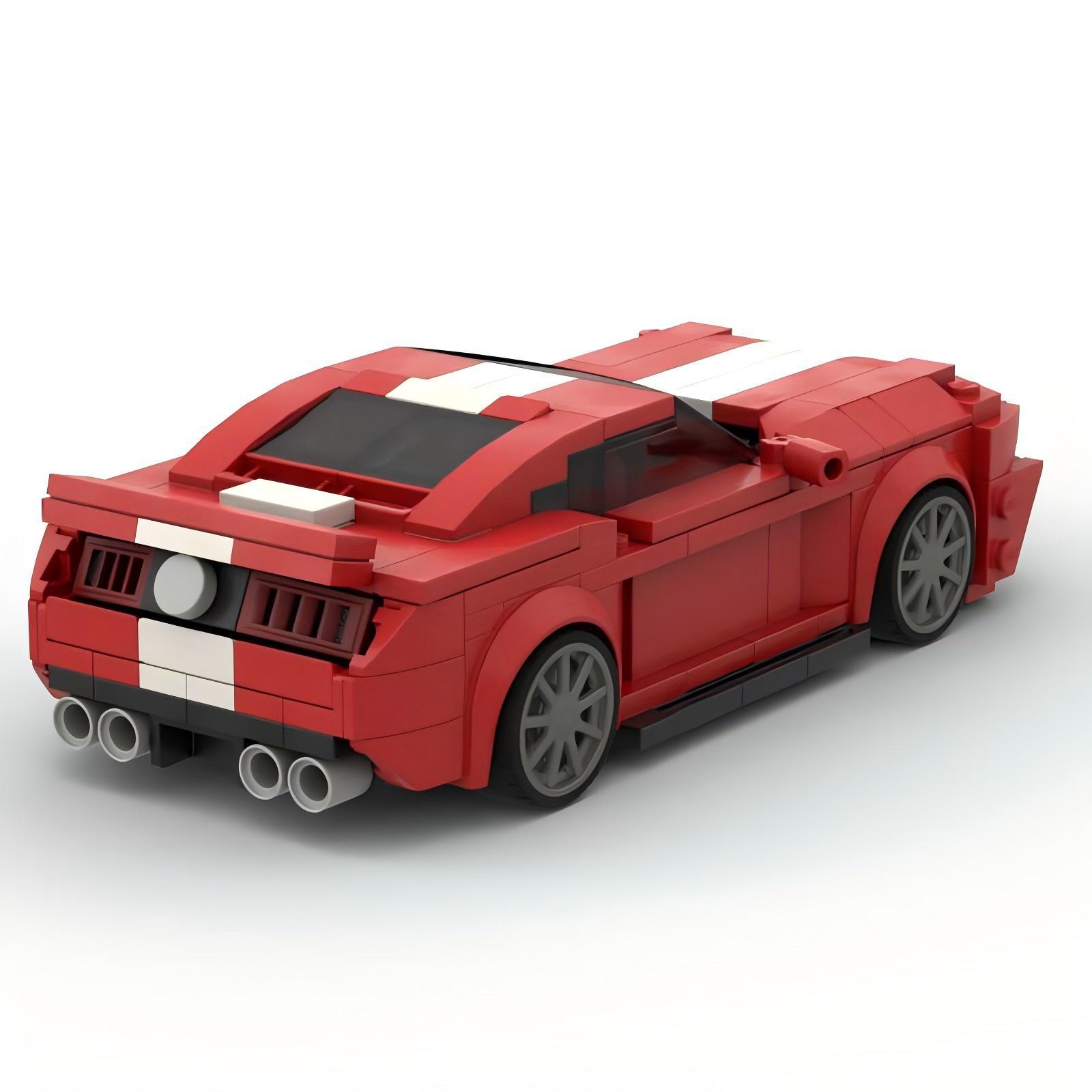 MOC-157029 Red Wild Horse Sports Car Assembled Creative Car Model Ornaments Gift