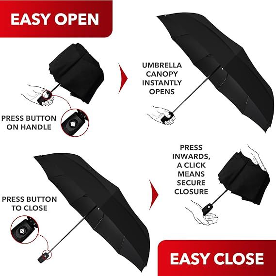Automatic Folding Umbrella Three-Fold Travel-Ready Windproof