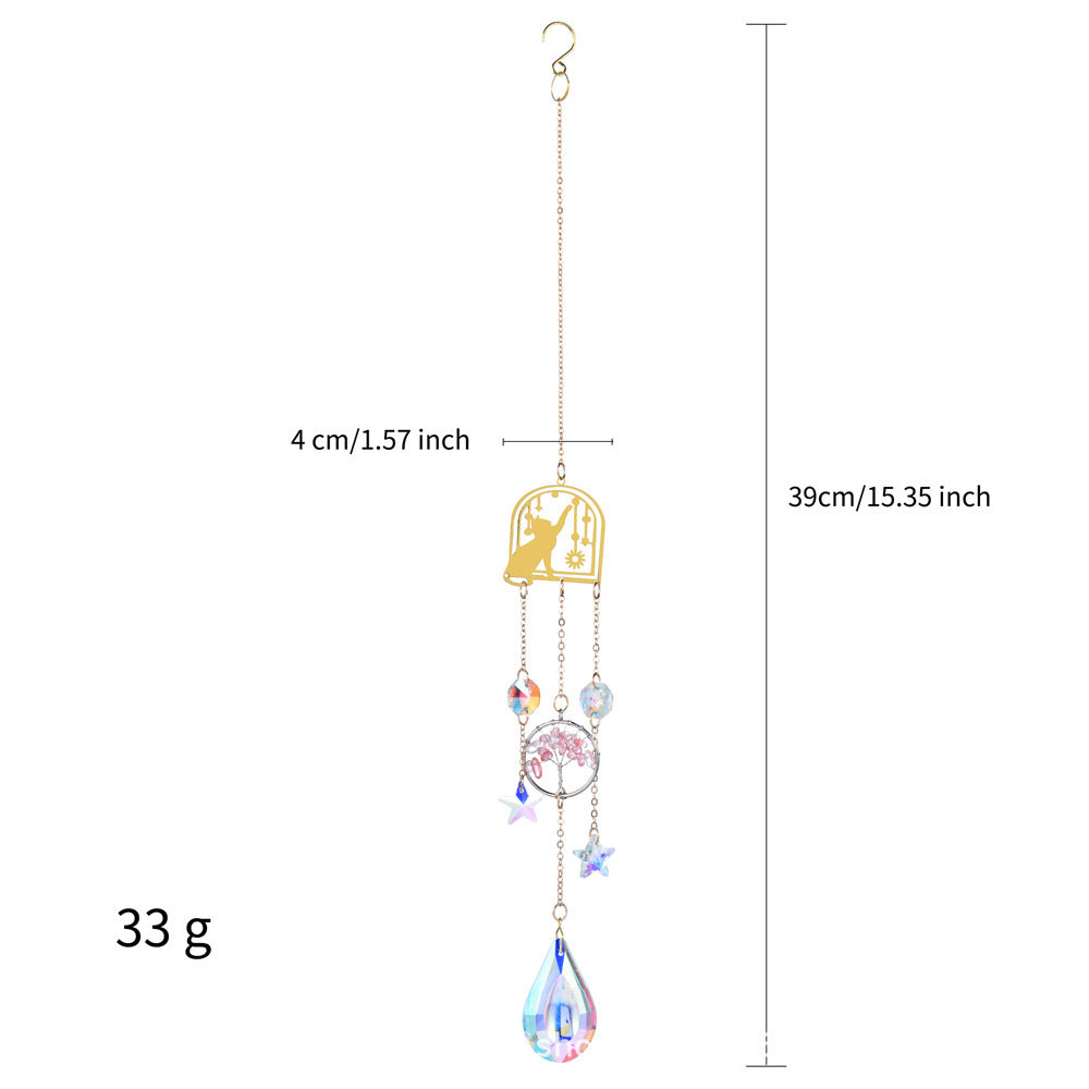 Halloween Star Moon Life Tree Crystal Decorative Pendant