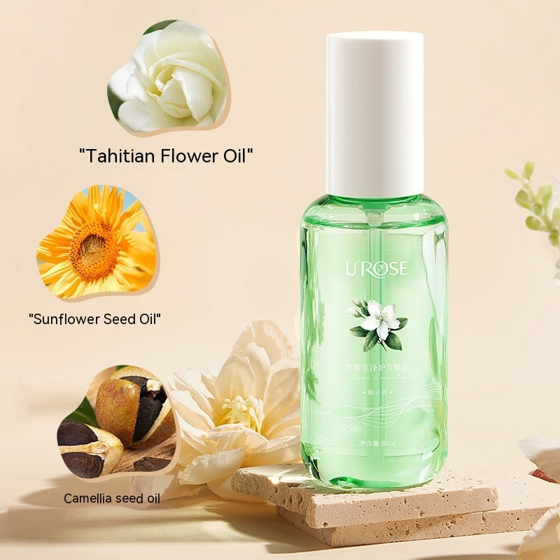 Huile essentielle capillaire adoucissante et brillante Anti-frisottis, sèche et lisse, et bouclée brillante