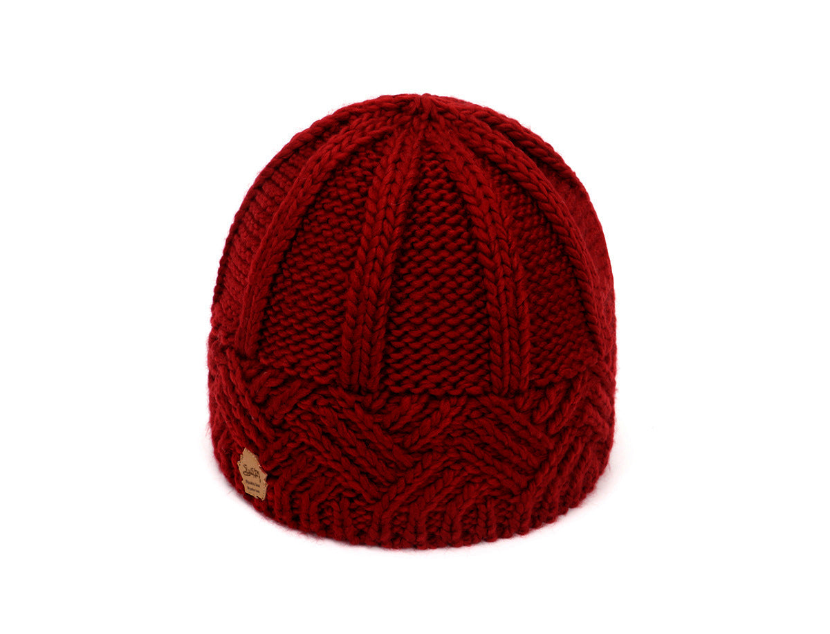 Retro Style Rhombus Lattice Thick Needle Wool Knit Hat