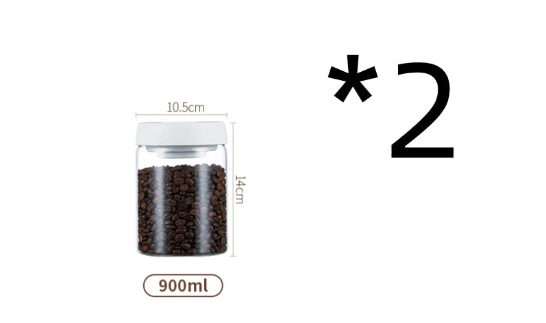 Vacuum Pumping Coffee Nut Glass Storage Jar