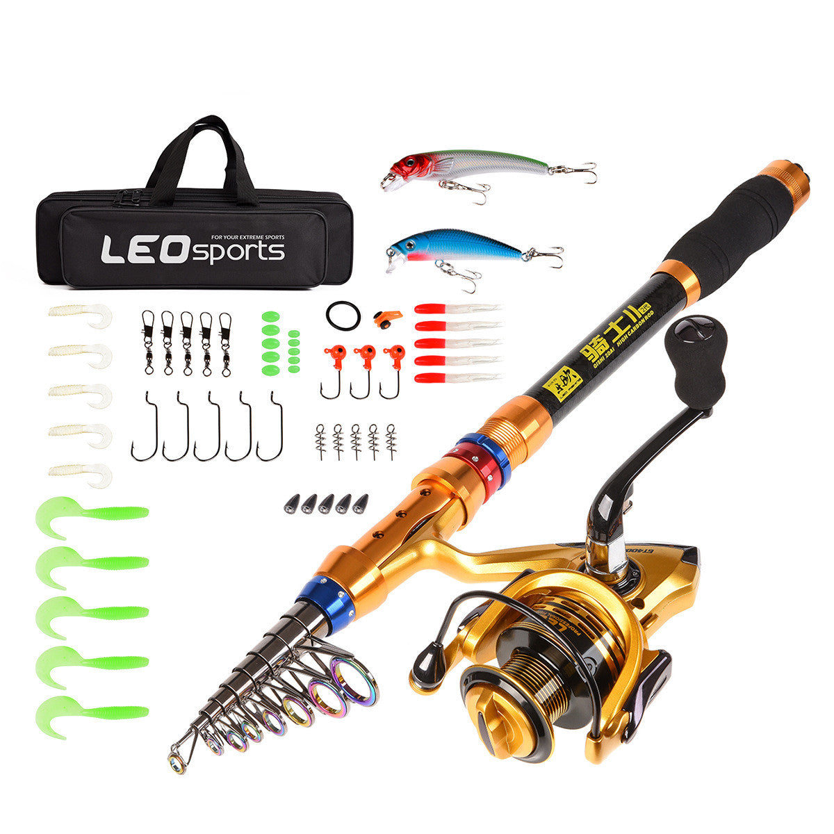 Ensemble canne à pêche télescopique et moulinet kit complet