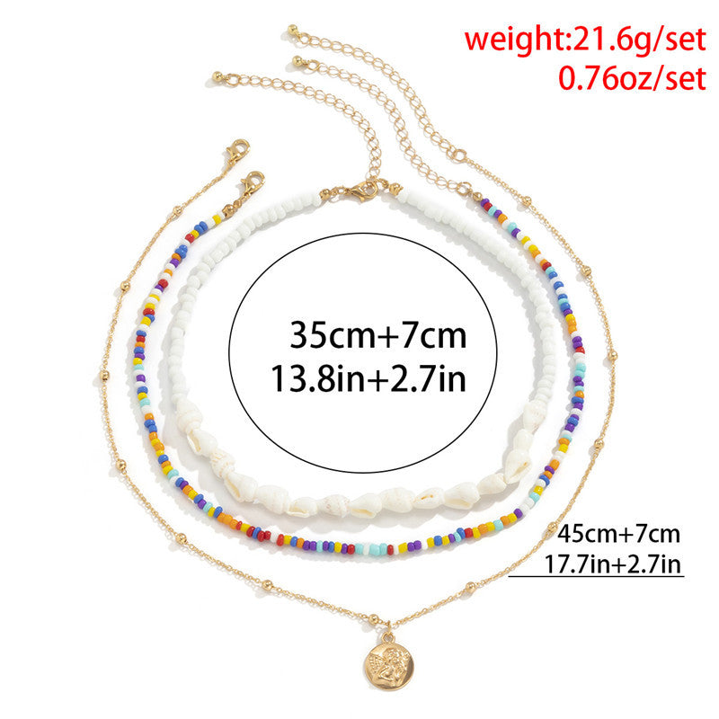 Beach Holiday Shell Beaded Necklace Bohemia