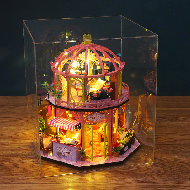 DIY Cottage Goods Reading Flowers Room Wooden Hand-assembled Architectural Model Ornaments