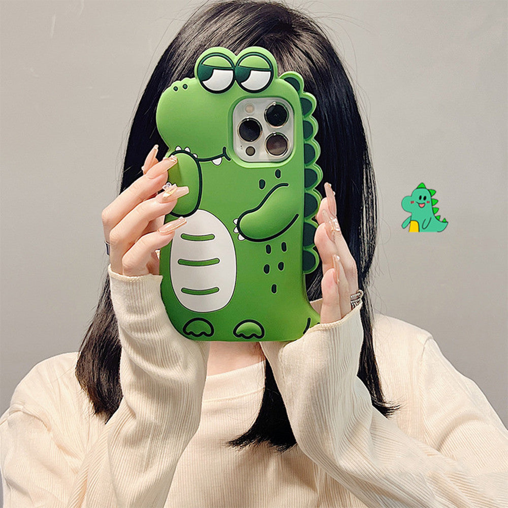 Green Cartoon Cute Soft Silicone Full Cover Phone Case
