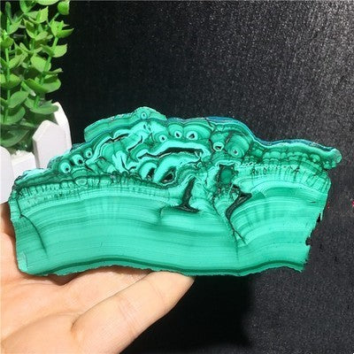 Natural Malachite Green Grinding Slice Mineral Specimen Ornamental Stone