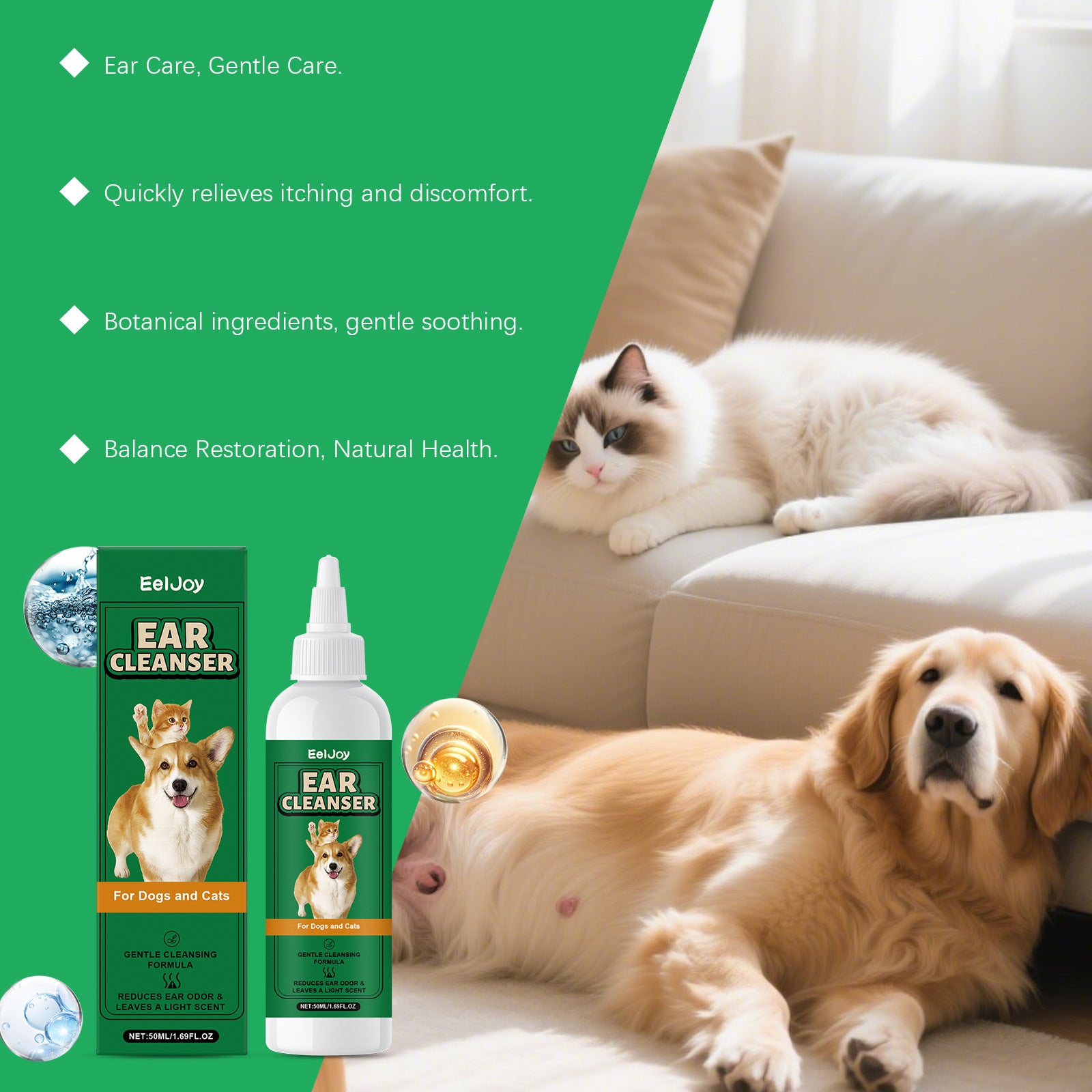 Gentle Ingredients Care For Refreshing Pet Ear Cleaner