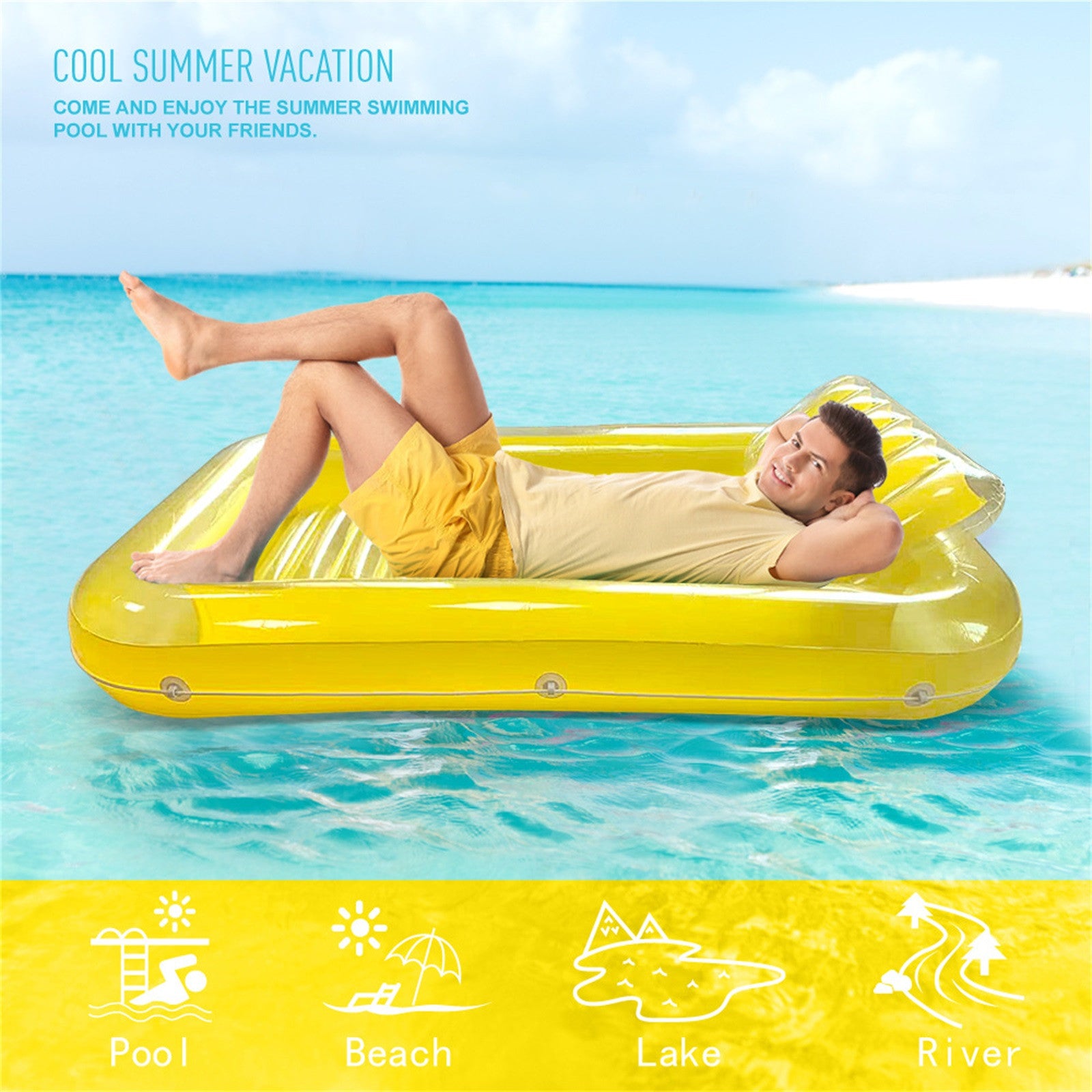 Home Swimming Pool Beach Inflatable Floating Air Cushion Water Sports