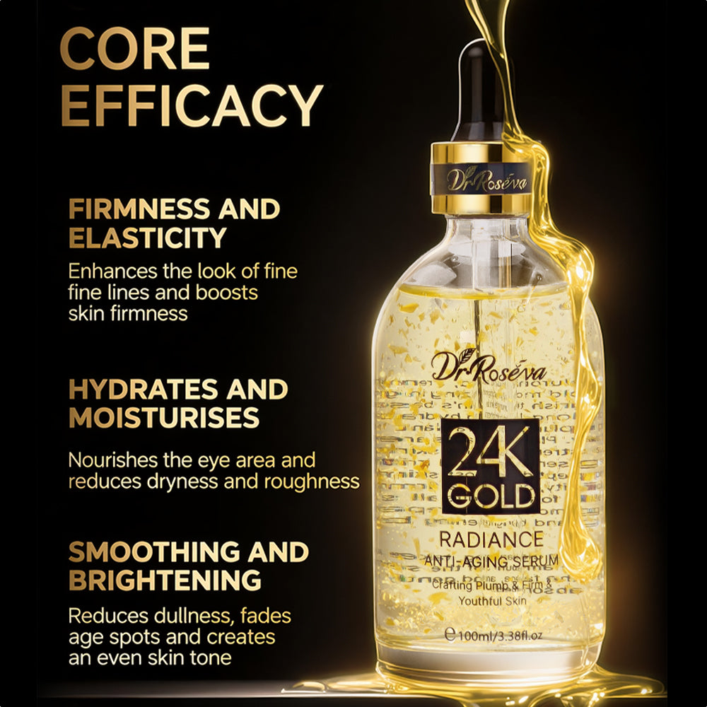 DR.ROSEVA Luxury 24K All Natural Face Gold Skin Serum Korea Pure Goldzan Pearl Bulk Gold Face Serum Set 24 K Gold Serum