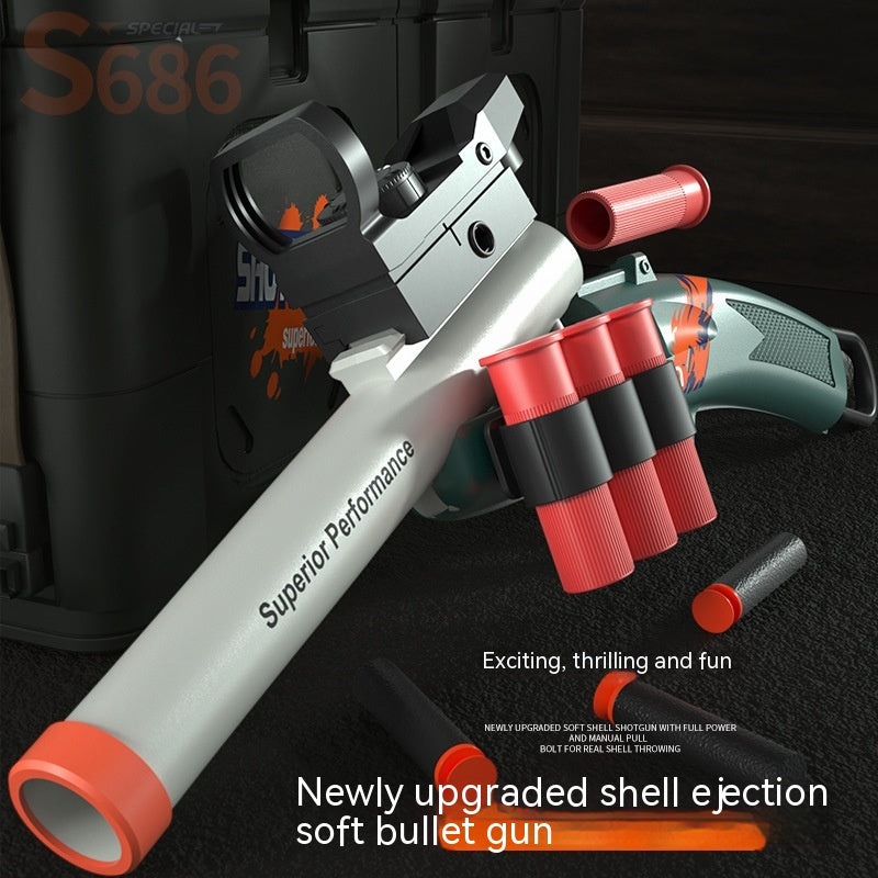 Children's S686 Spray Soft Bullet Gun Throw Shell Launch Toy