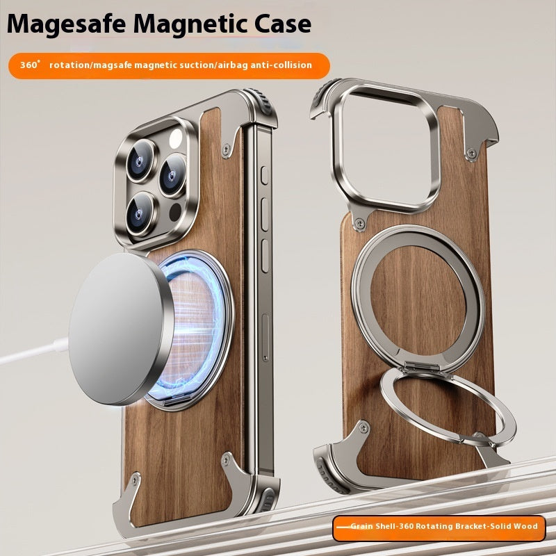 Phone Case Metal 360 Rotating Bracket Frameless Magnetic Suction