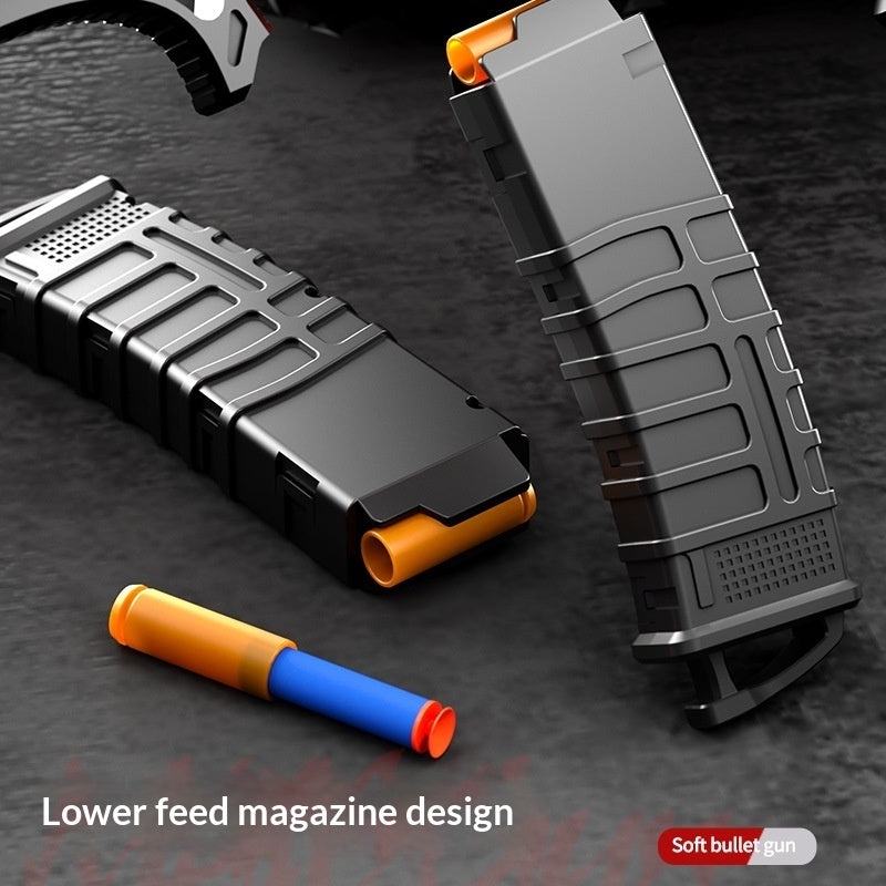 Manual Magazine Feeding Throw Shell Soft Elastic Toy Gun