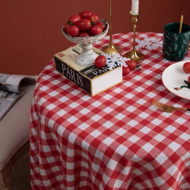 Plaid Tablecloth Christmas Checked Cloth