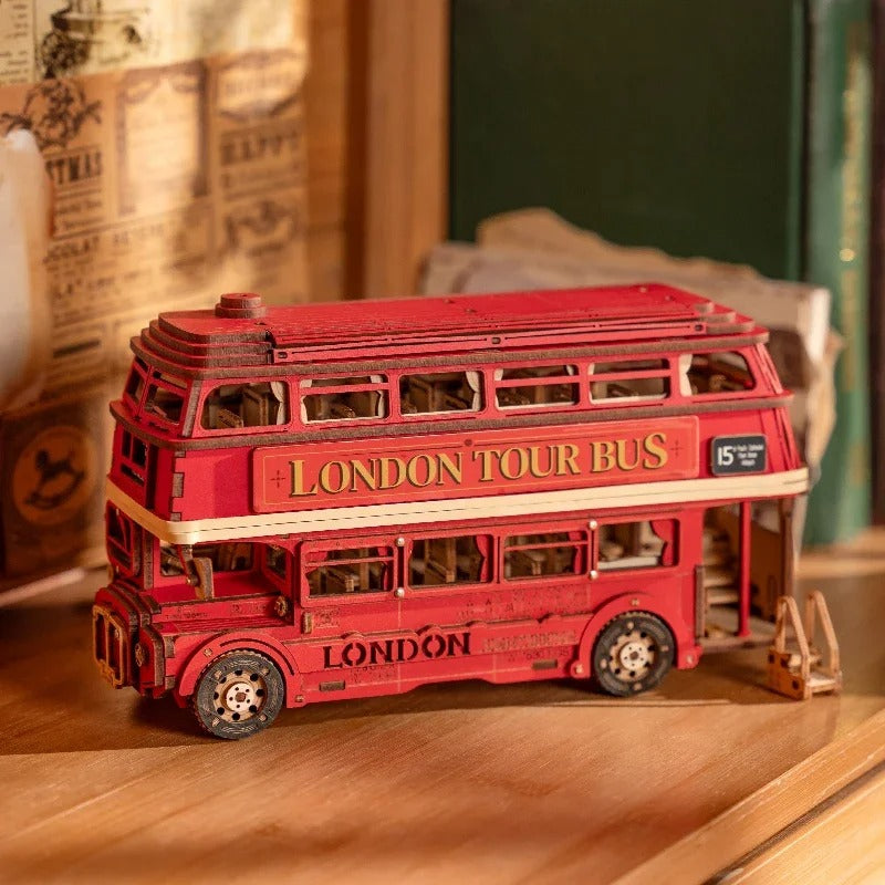 Creation Set London Bus Diy Cottage Jigsaw Model 3 Dstereo Hand-assembled Toys Gift
