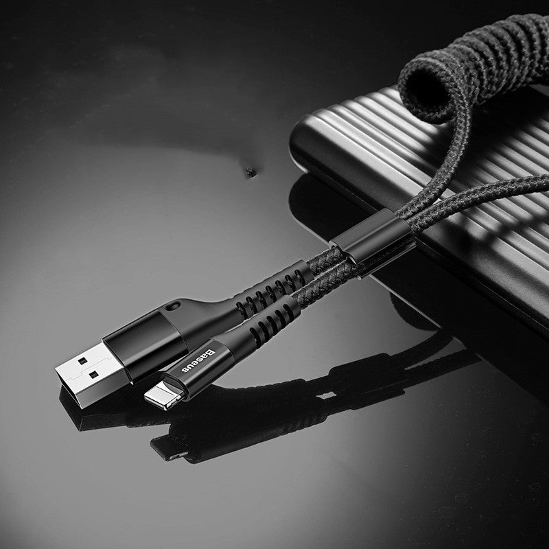 Car Spring Mobile Phone Telescopic Data Cable