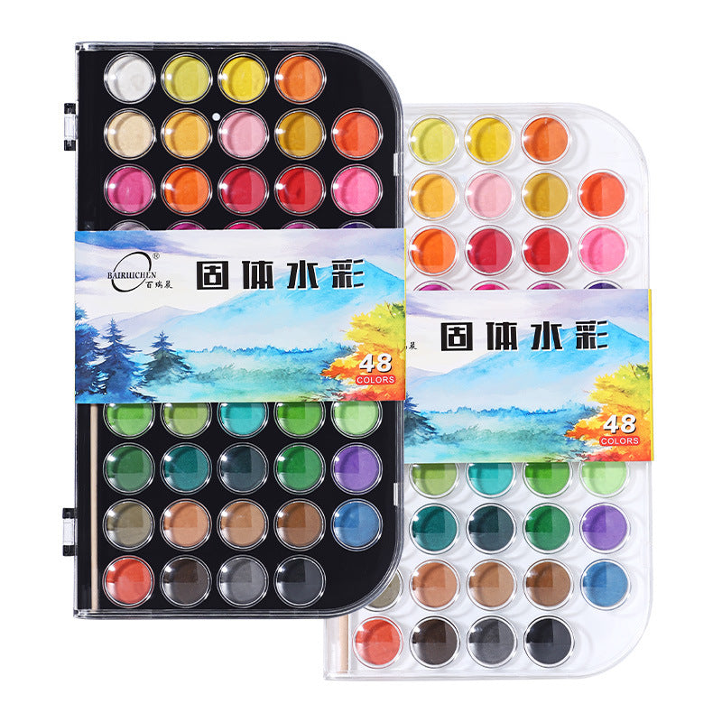 Solid Watercolor Color Box Portable Suit Powder