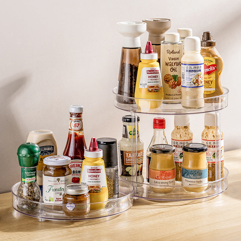 Household Storage Rack Kitchen Spice Jar Multi-purpose Rotating Plate