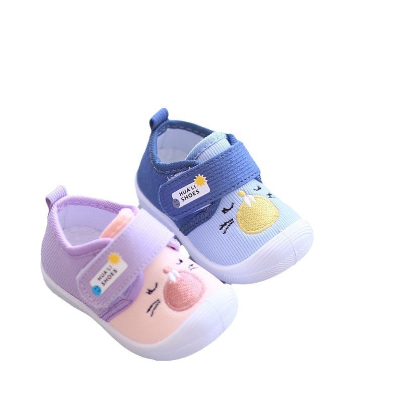 White Baby Squeaky Shoes-year-old Spring And Autumn Soft Bottom Toddler Cloth Shoes