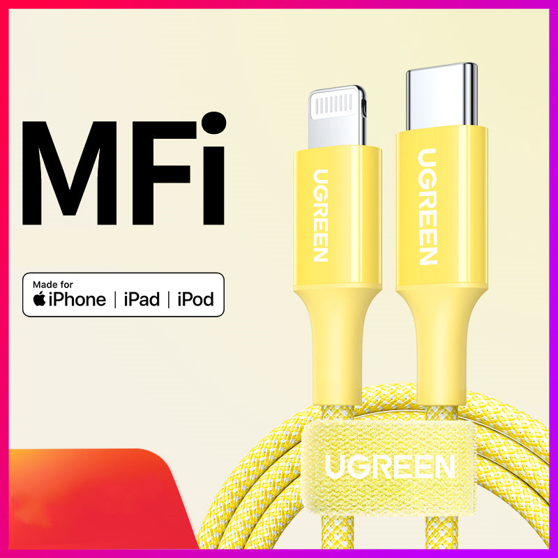 Pd Fast Charge Data Cable Mfi Certified Car 20w Charger Cable Lightning To Typec Short