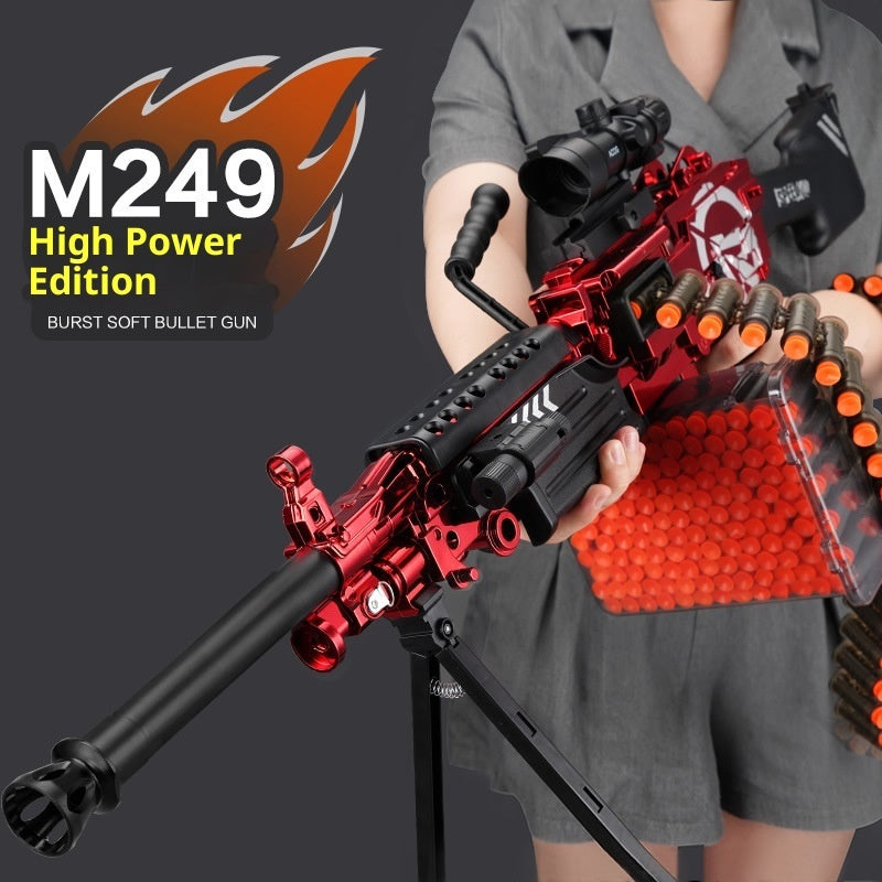 AMT Soft Elastic Children M249 Toy Gun Electric Continuous Hair Throwing Shell Model