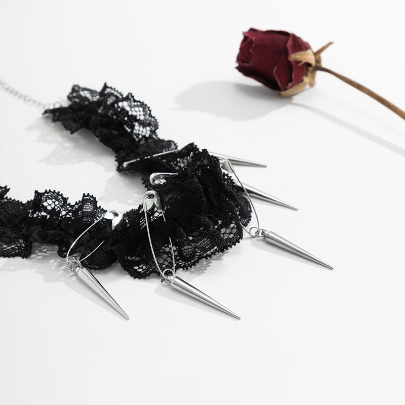 Elastic Lace Necklace Women's Fashion Pin