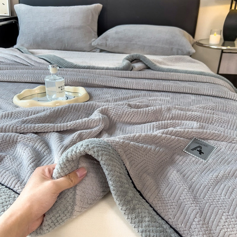 Maternal And Child Grade Knitted Blanket Milk Velvet Blanket Coral Fleece Air-conditioning Blanket