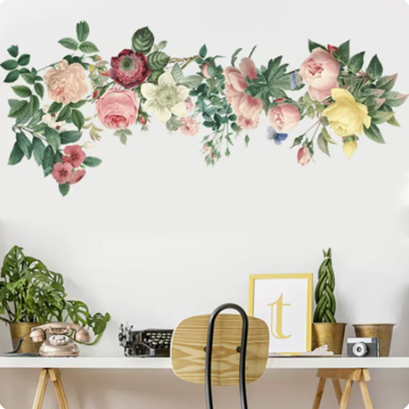 Chinese Room Decoration Flower Decal Wallpaper Self-adhesive