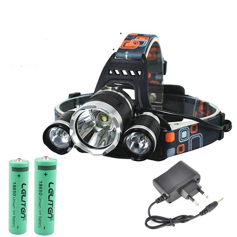 Vente directe frontale à LED rechargeable avec zoom, lampe frontale de pêche, torche de chasse
