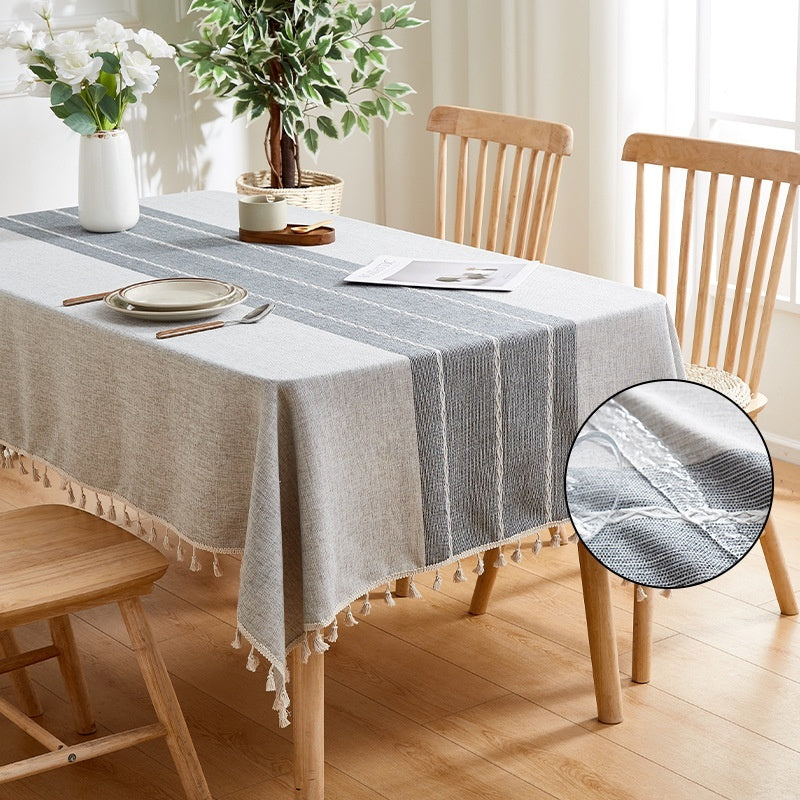 Waterproof And Oil-proof Cotton Linen Fabric Rectangular Modern Minimalist Tablecloth