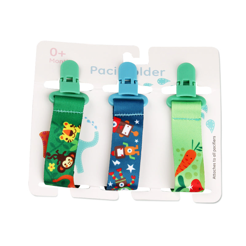 Cartoon Pattern Combination Three Packs Of Baby Pacifier Teether To Prevent Falling
