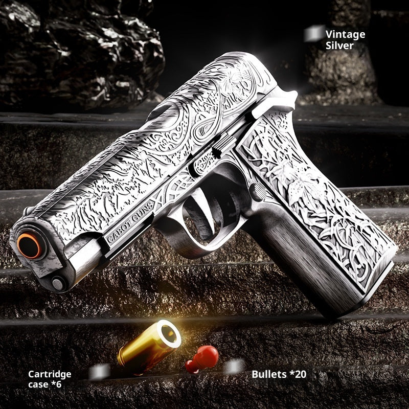 Plastic Retro Carving Throwing Shell Soft Bullet Gun Automatic Toy Gun