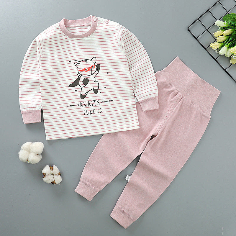 Autumn and winter children's cotton high-waist belly-protecting autumn clothes long trousers