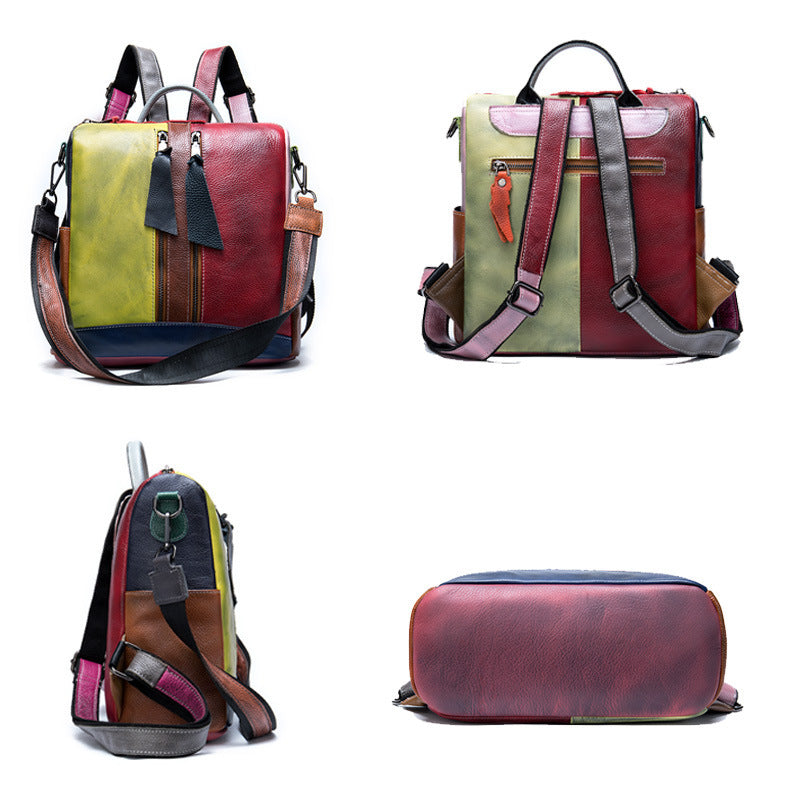 Street Cool Retro Color Rubbing Multifunctional Shoulder Bag