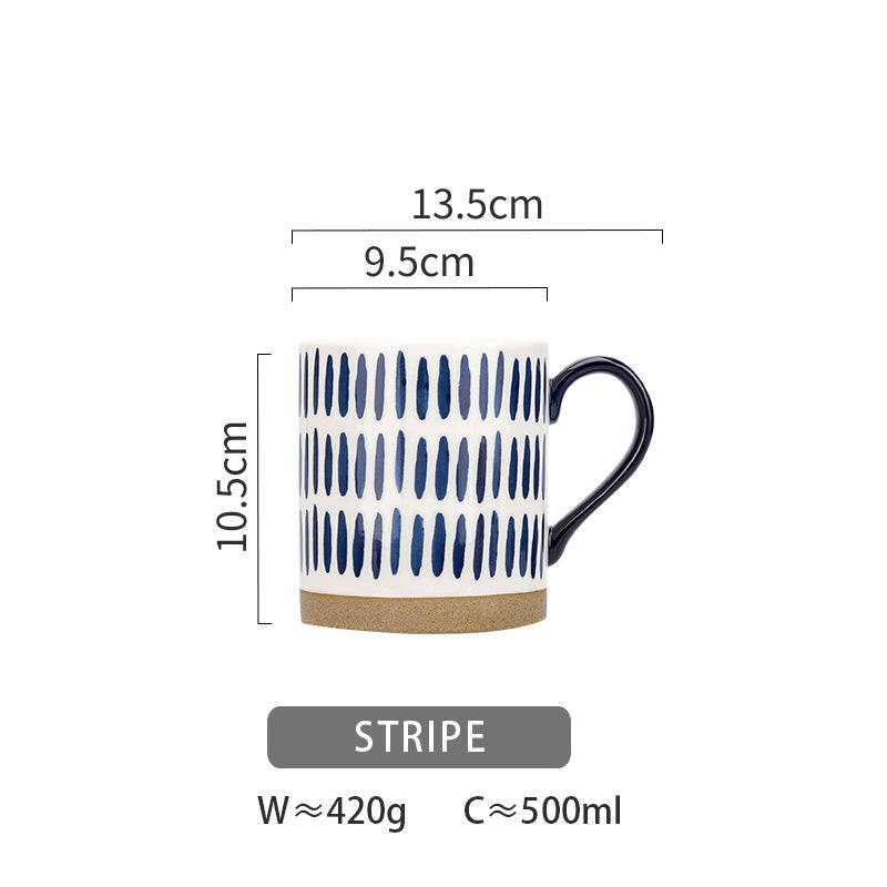 Ceramic Coffee Mug Breakfast Oatmeal Hand-painted Office Water Cup With Handle Microwave Safe