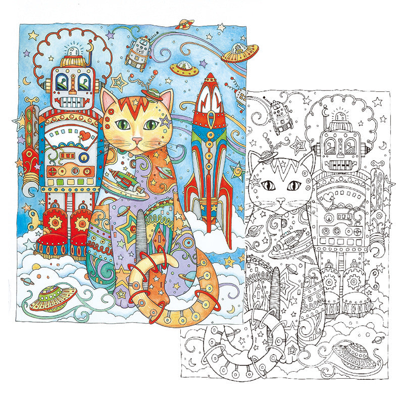 Creative Children's Doodle Cat Coloring Book