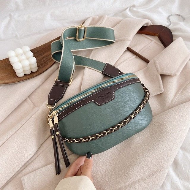 Casual Chest Color Textured One-shoulder Messenger Bag