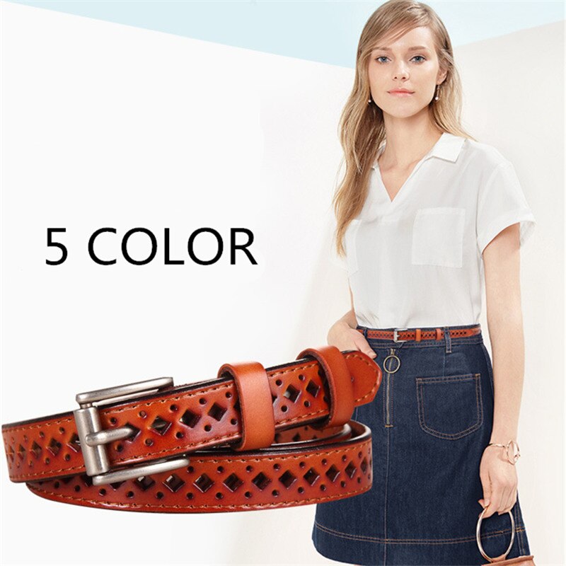 COWATHER good woman cow leather belt buckle belt