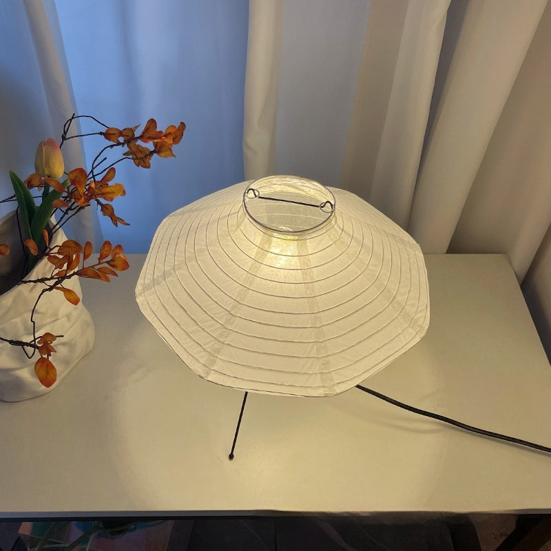 Lampe de table verticale créative en papier de riz de style japonais pour chevet
