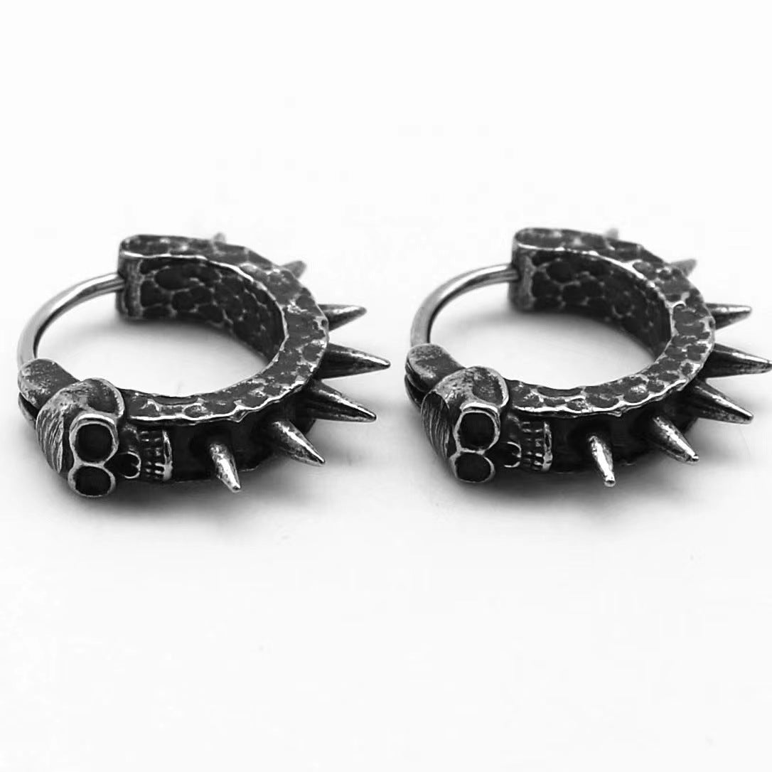 Copper Plastic Punk Motorcycle Men's And Women's Cool Earrings Retro Black