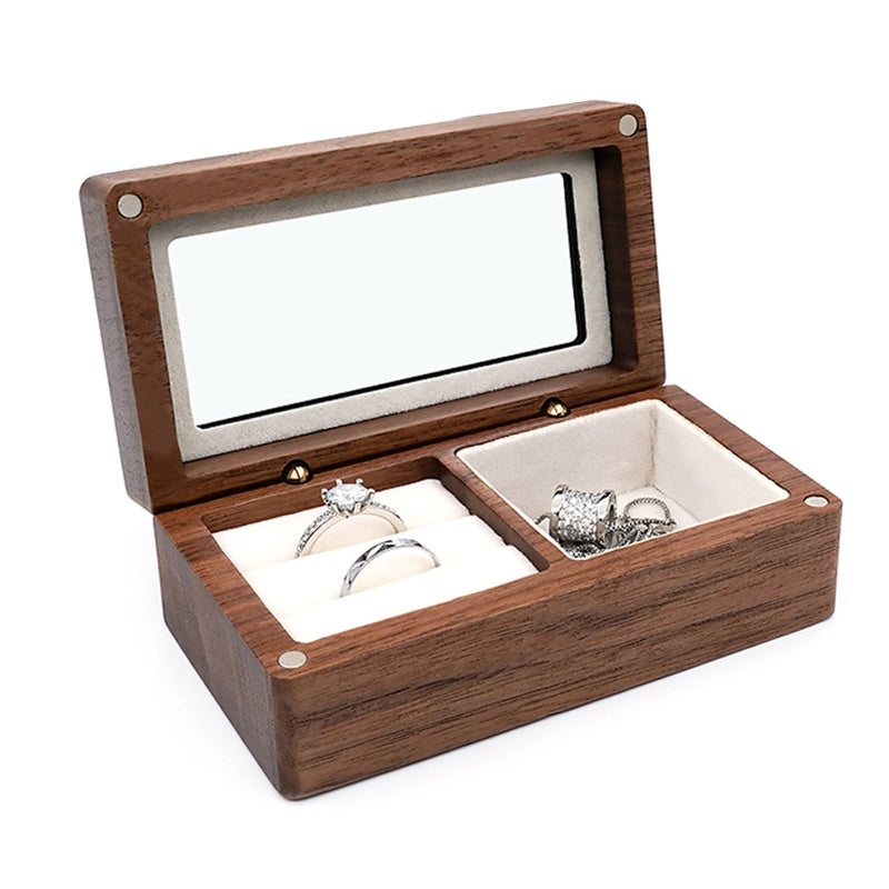 Wooden Jewelry Storage Box Exquisite High-end Gift Portable