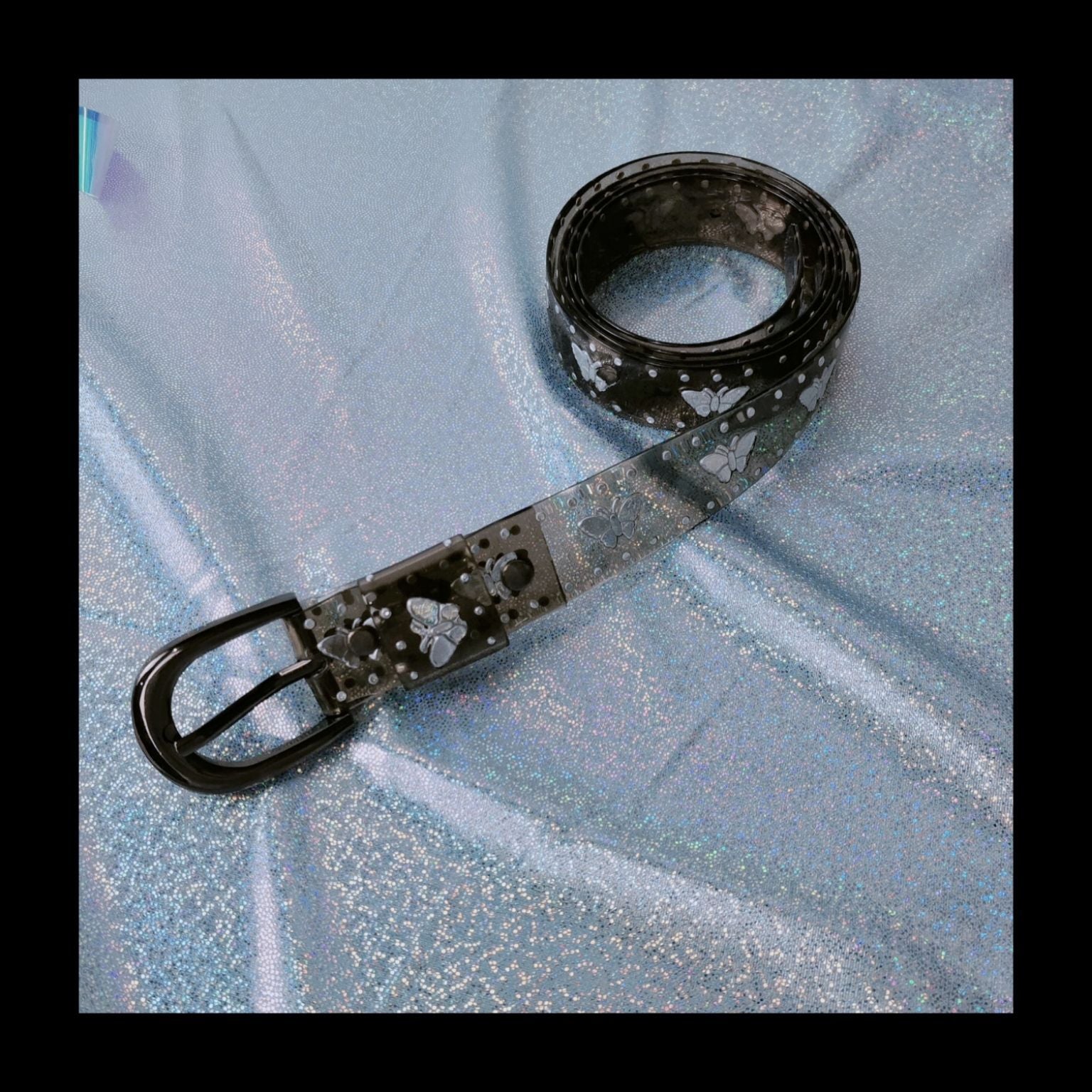 Ceinture décorative papillon fluorescente transparente rétro facile à assortir