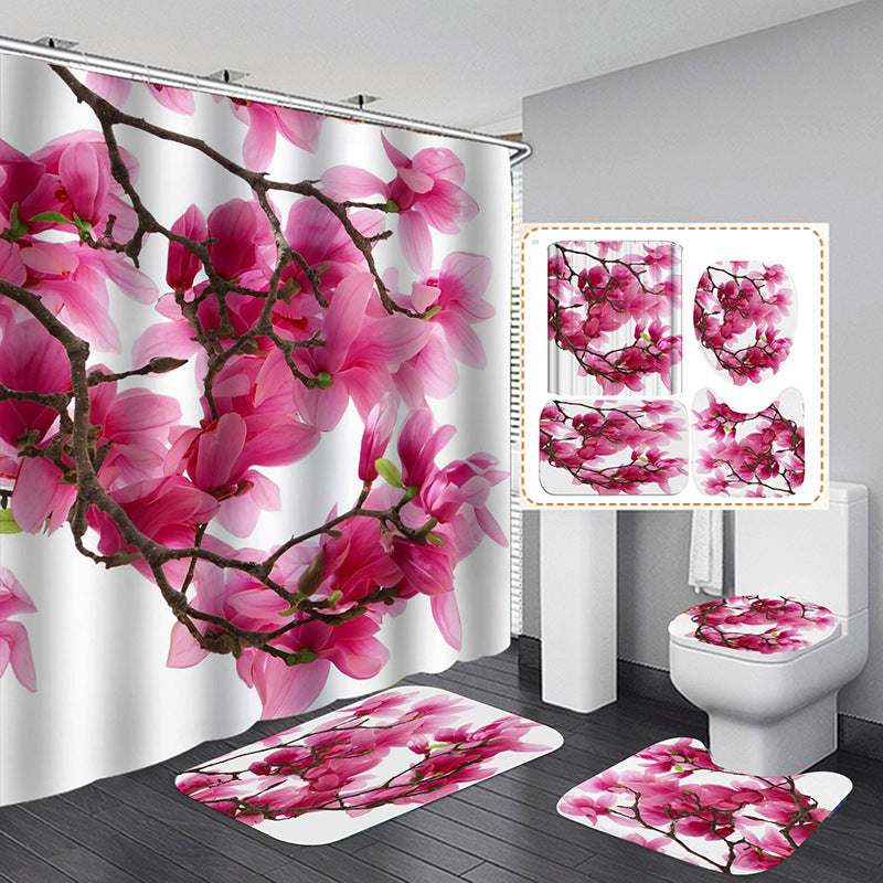 Floral Printing Series Polyester Shower Curtain