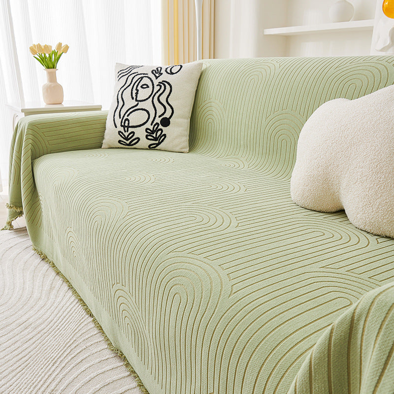 Cream Sofa Cover Chenille Anti-scratching
