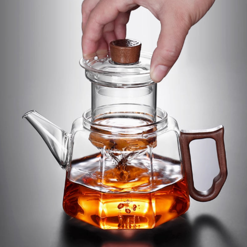 Théière en verre vintage, cuisinière électrique en céramique pour usage domestique