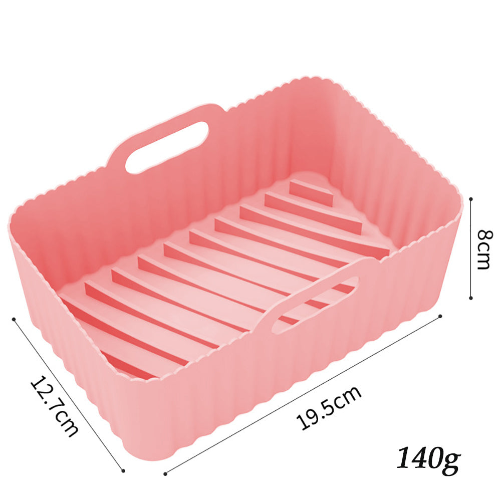 Bandeja de silicona gruesa para freidora de aire, rectangular, para horno, reutilizable, para accesorios de sartén.